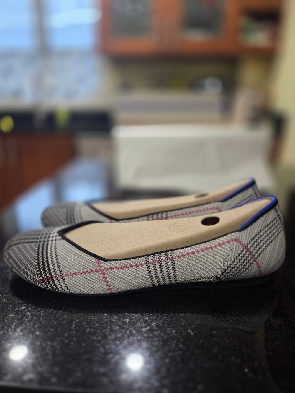 Rothy's Grey Glen Plaid Flats with Pink Accents - Size 12 (SS 11) - Picture 3 of 5